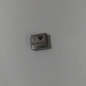 I Love Baskets Italian Link Stainless Steel Charm for Nomination Style‎ Bracelet